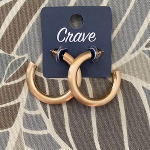 Brushed gold hoop earrings